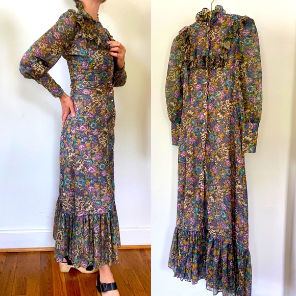 1970's vintage cottagecore prairie dress - Picture 1 of 8